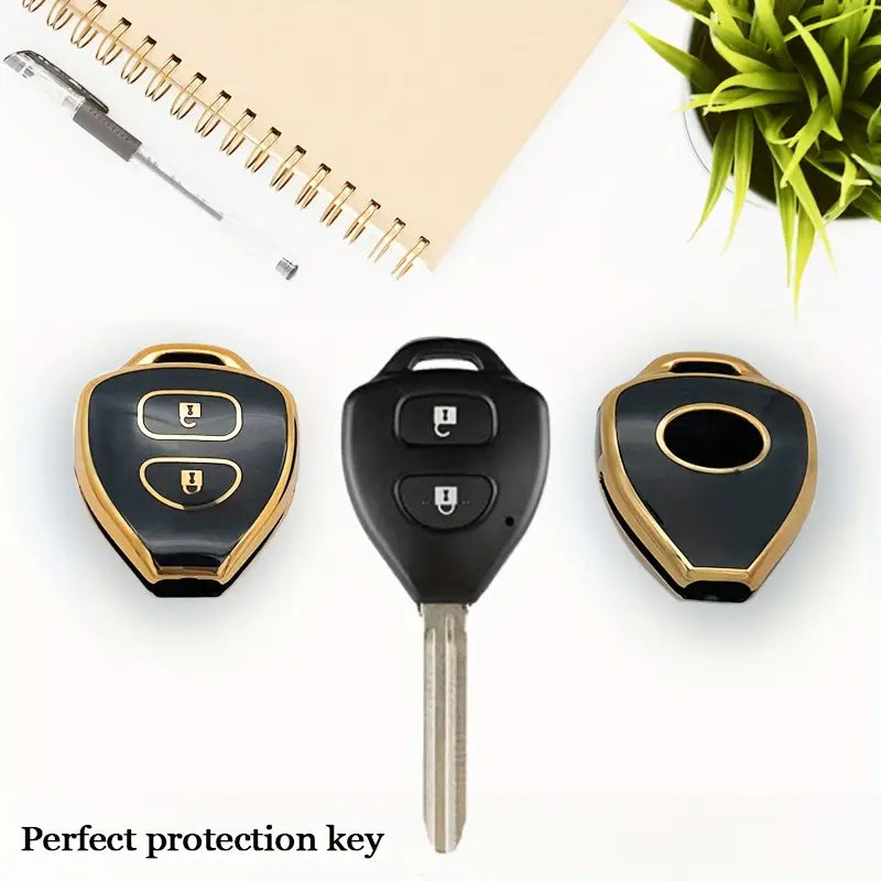 Car Remote Key Cover/Casing Tpu Silicone Type Toyota Vitz 2015 No Logo Mix Colours Poly Bag Pack (China)
