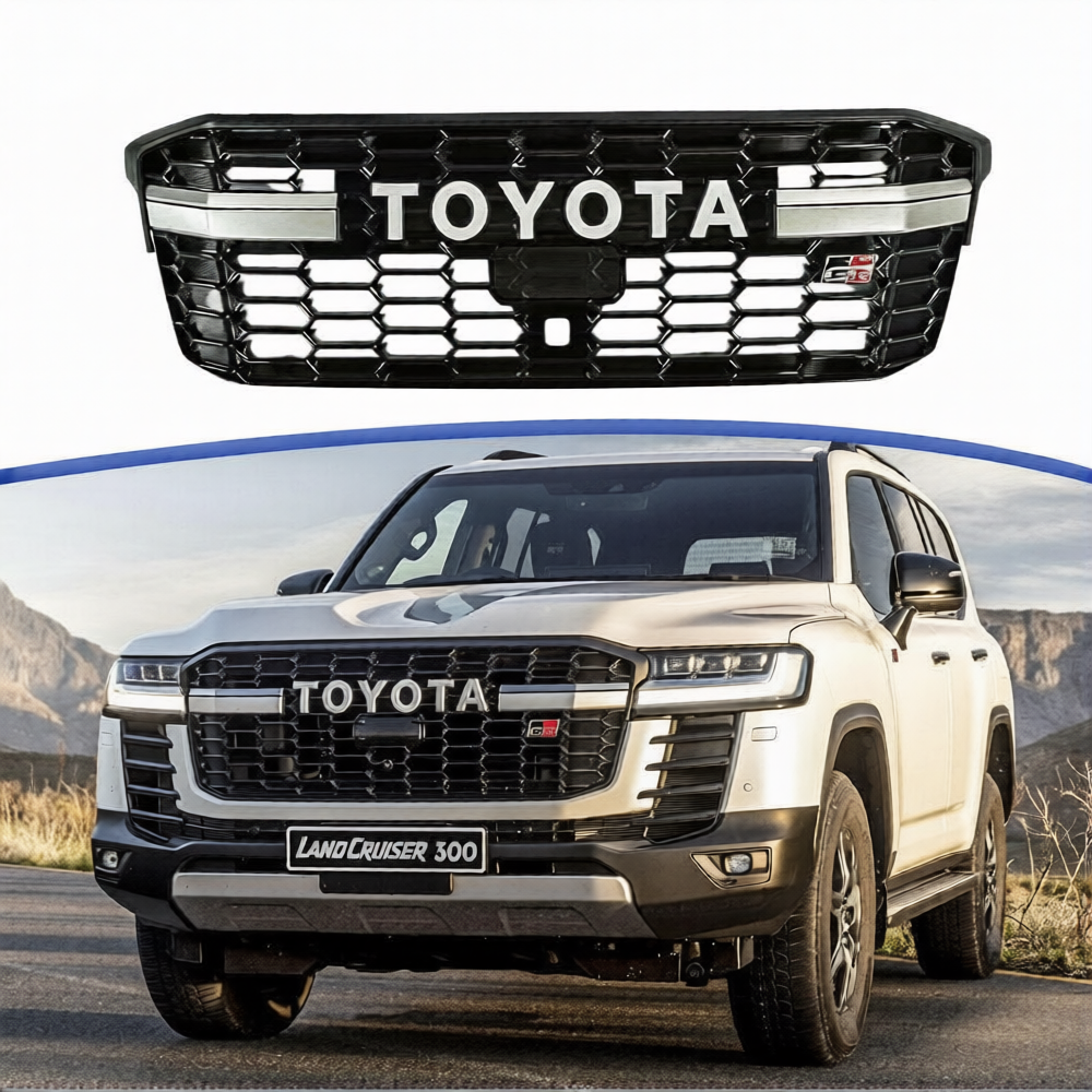 Front Grill Upper/Oem Type Oem Design Toyota Landcruiser Fj-300 2024-25 With Logo 01 Pc/Set Grey/Chrome (China)