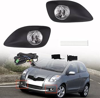 Car Fog Lamp Korealite Oem Fitting Halogen Toyota Vitz 2006 Plastic Housing Glass Lens Clear Lens Black Kl-612 (China)