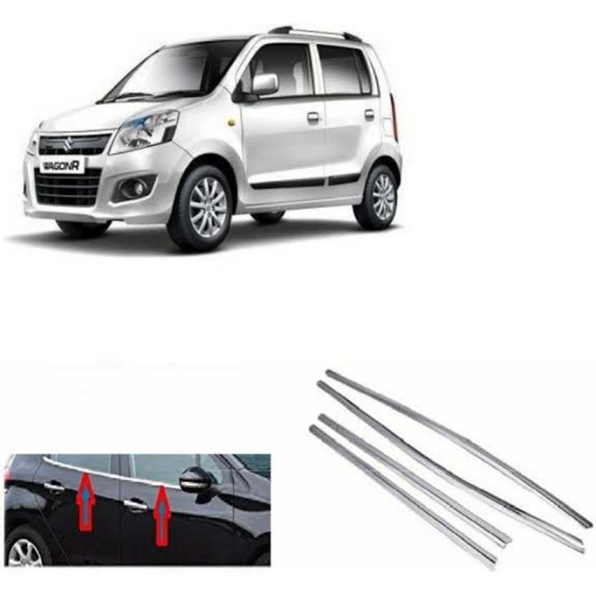 Chrome Weather Strips  Tape Type Fitting Suzuki Wagon-R 2018  04 Pcs/Set