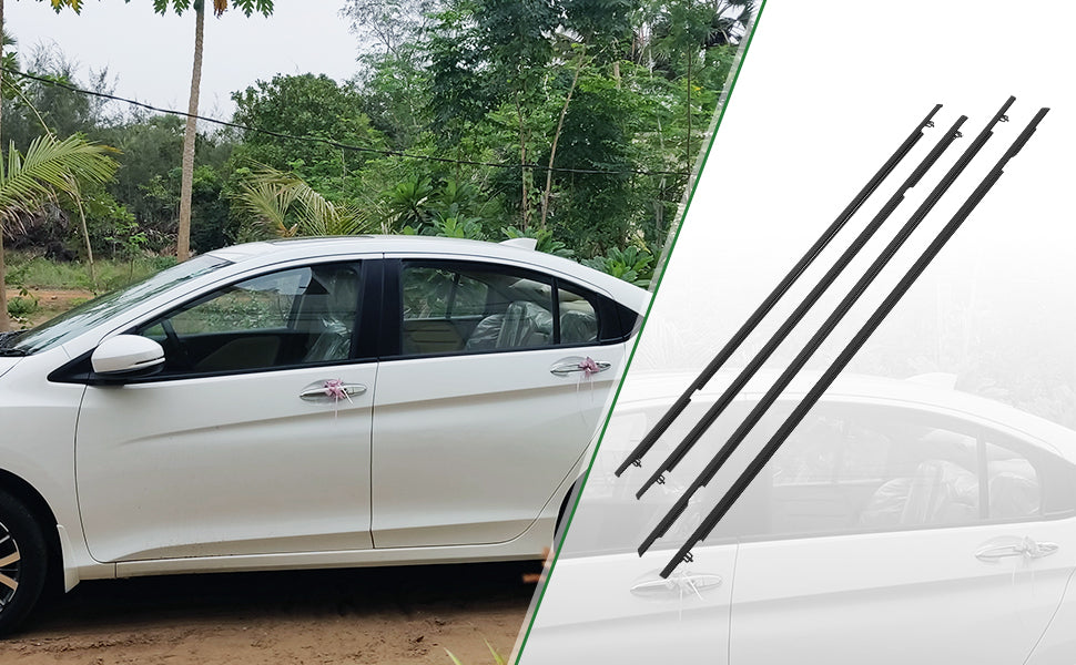 Chrome Weather Strips Tape Type Fitting Honda Civic 2016-2021 06 Pcs/Set