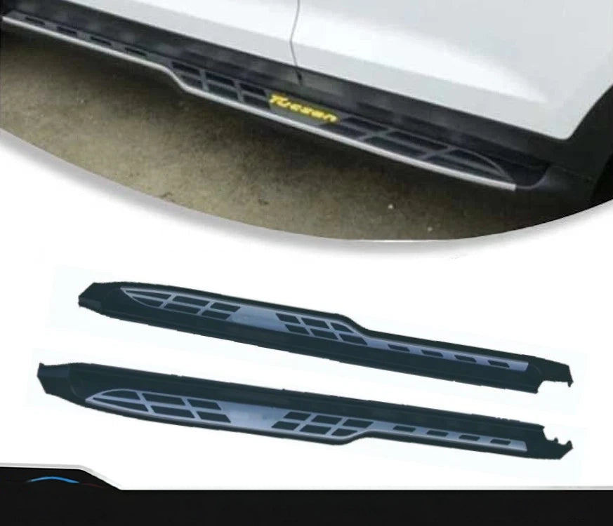 Side Step / Foot Board Version 02 Design Oem Fitting Hyundai Tucson 2021 Metal Material Without Border Without Light Tucson Logo 02 Pcs/Set Black/Silver Fy-5408 (China)