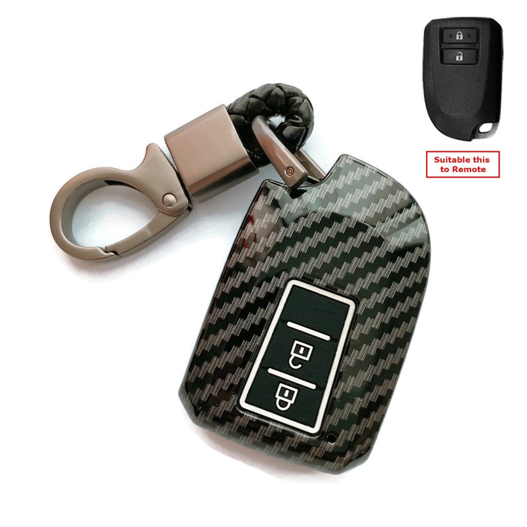 Car Remote Key Cover/Casing Silicone Carbon Type Toyota Yaris 2020  No Logo Carbon Poly Bag Pack  (China)