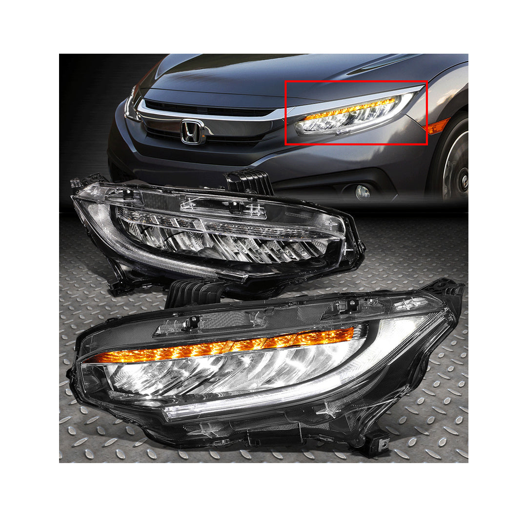 Projector Head Lamps Oem/Sequential Design Honda Civic 2016-2021 Clear Lens Front Right Side 1007 | Fy-1911 | Head Light (China)