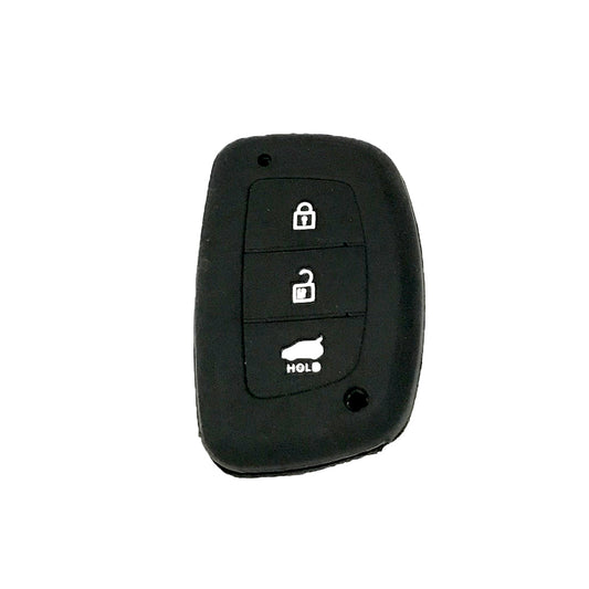 Car Remote Key Cover/Casing Silicone Black Type Hyundai Tucson 2021 Hyundai Logo Black Poly Bag Pack  (China)