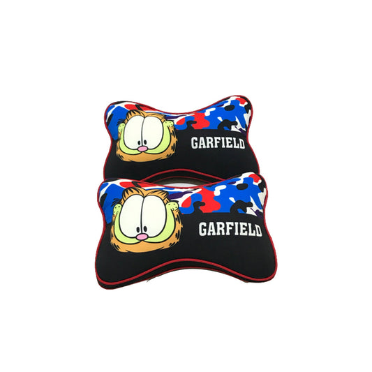 Car Neck Rest Cushions Fabric Material   02 Pcs/Set Black Pvc Bag Pack Carton-Garfield Fy-3908 (China)