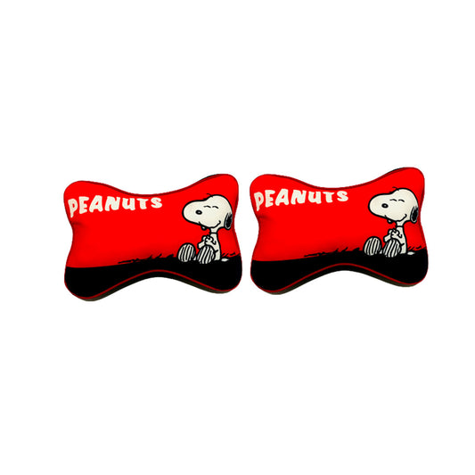 Car Neck Rest Cushions Fabric Material   02 Pcs/Set Black/Red Pvc Bag Pack Peanut Fy-3909 (China)