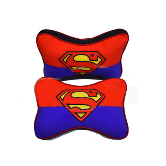 Car Neck Rest Cushions Fabric Material   02 Pcs/Set Red/Blue Pvc Bag Pack Superman Fy-3907 (China)