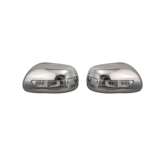 Chrome Door Mirror Covers (Full) Plastic Tape Type Fitting Honda City 2006 Chrome 02 Pcs/Set With Signal Light Blinking 8185 (China)