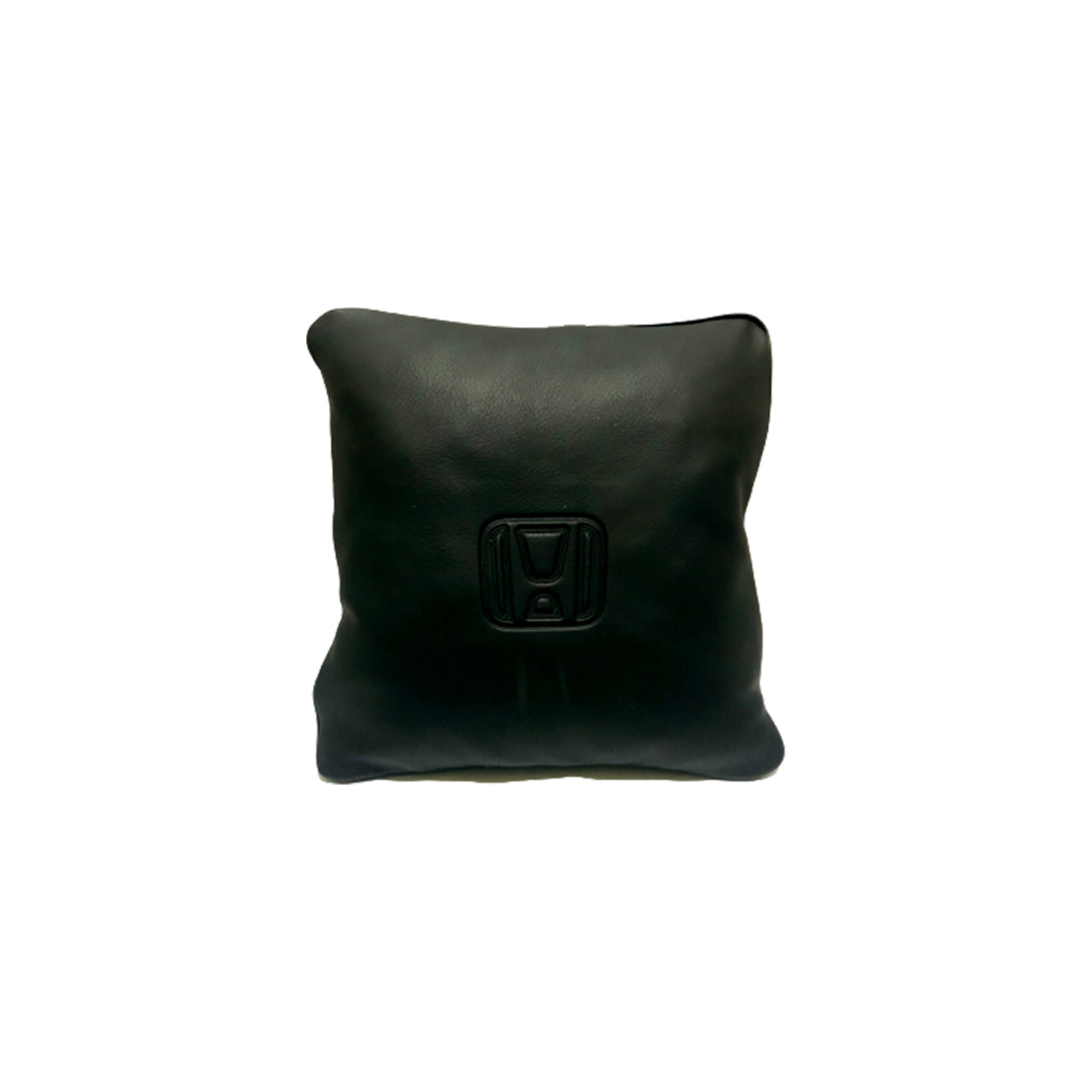 Car Back Rest Cushion Pvc Leather Material Honda Logo Small Size Black 01 Pc/Pack Poly Bag Pack (Pakistan)