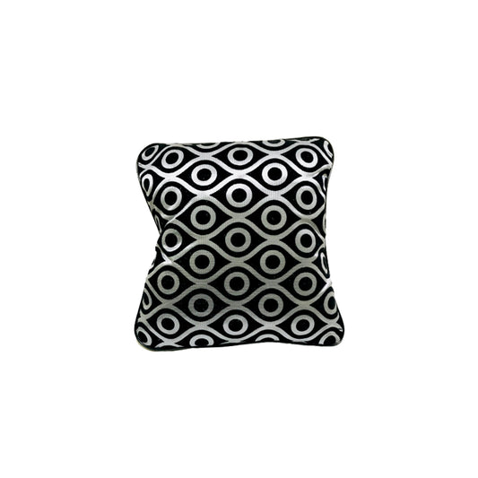 Car Back Rest Cushion Velvet/Pvc Material   Small Size Black/Silver 01 Pc/Pack Poly Bag Pack  Eye Design (Pakistan)