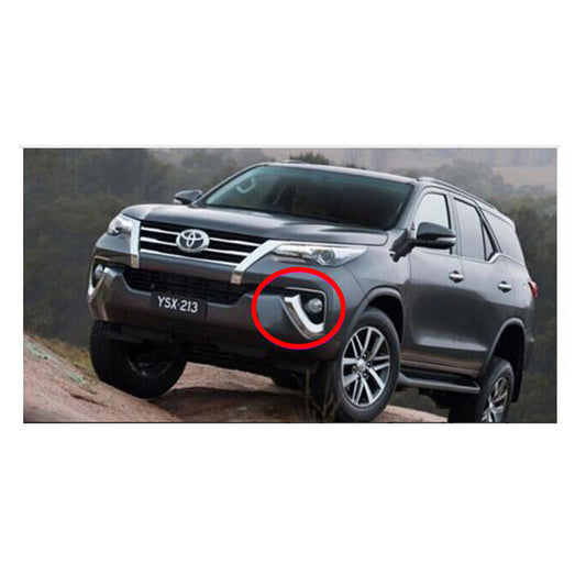 Car Drl Covers Oem Fitting Toyota Fortuner 2018 C Shape Design White Drl Orange Indicator (Flashing) Matt Black/Chrome Cap 02 Pcs/Set Box Pack Fy-6533 (China)