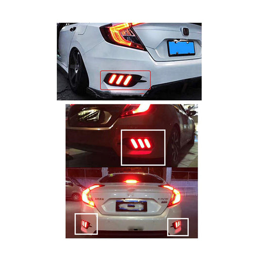 Car Rear Bumper Lamps Honda Civic 2018 Oem Fitting Mastang Design Red Led 02 Pcs/Set Box Pack Fy-6539 (China)