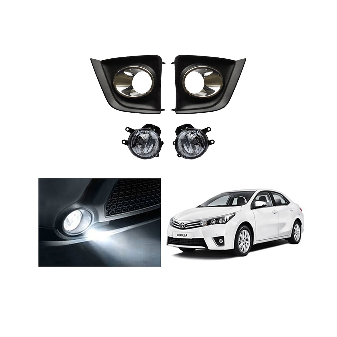 Car Fog Lamp Dlaa Oem Fitting Halogen Toyota Corolla 2015 Metal Housing Glass Lens Clear Lens Black/Chrome Ty-642-Al (China)