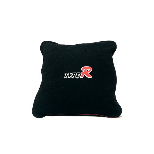 Car Back Rest Cushion Velvet/Pvc Material  Type-R Logo Small Size Black 01 Pc/Pack Poly Bag Pack  (Pakistan)