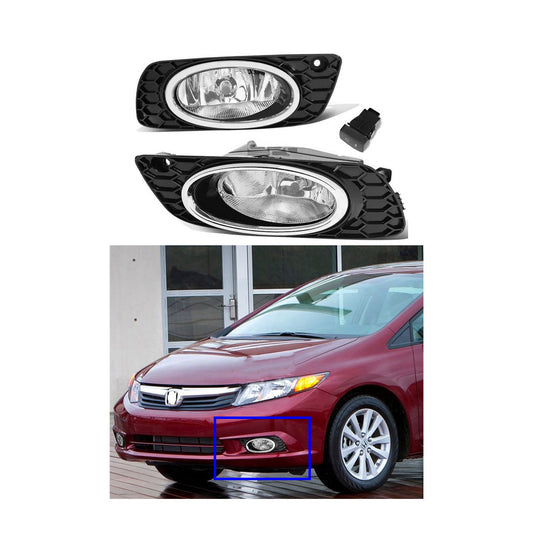 Car Fog Lamp Dlaa Oem Fitting Halogen Honda Civic 2015 Metal Housing Glass Lens Clear Lens Black/Chrome Hd-552 (China)