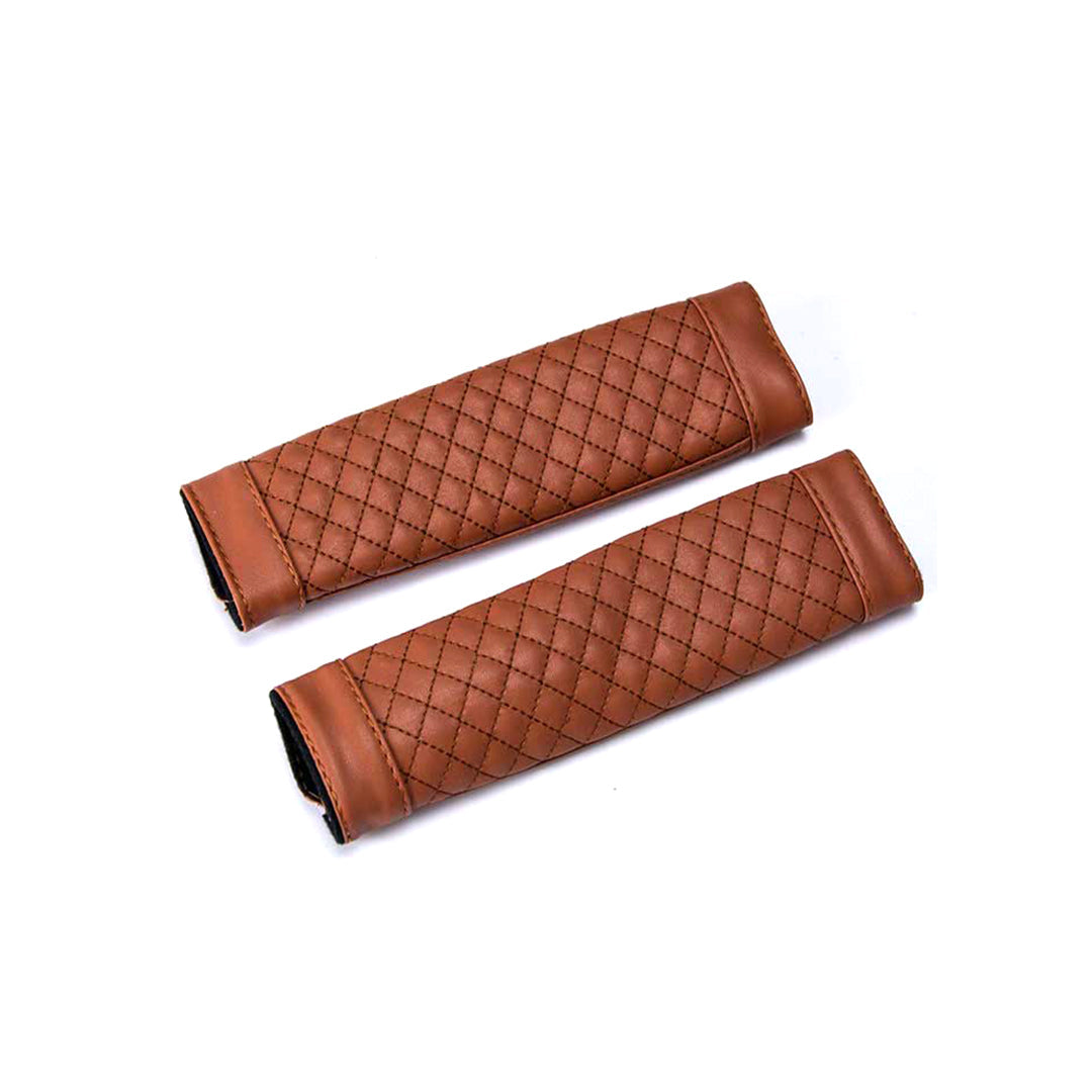 Seat Belt Covers (China) Poly Bag Pack  Pvc Material Brown Without Logo 7D Style Fy-4807 02 Pcs/Set