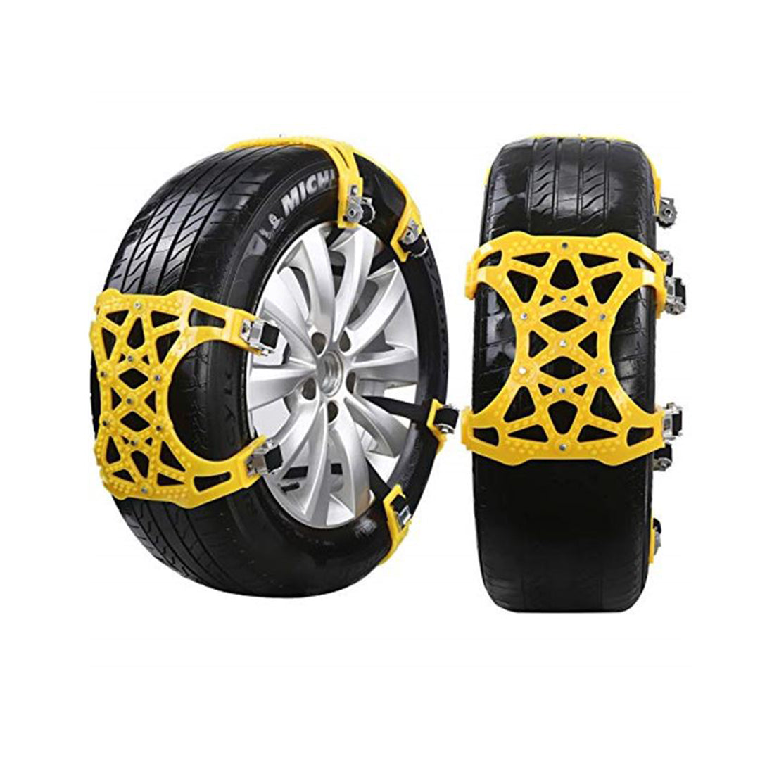 Anti-Skid Tyre Snow Chain For Suv Plastic Material Large Size Premium Quality For 02 Wheel/Pack Yellow Bag Pack Fy-8514 (China)