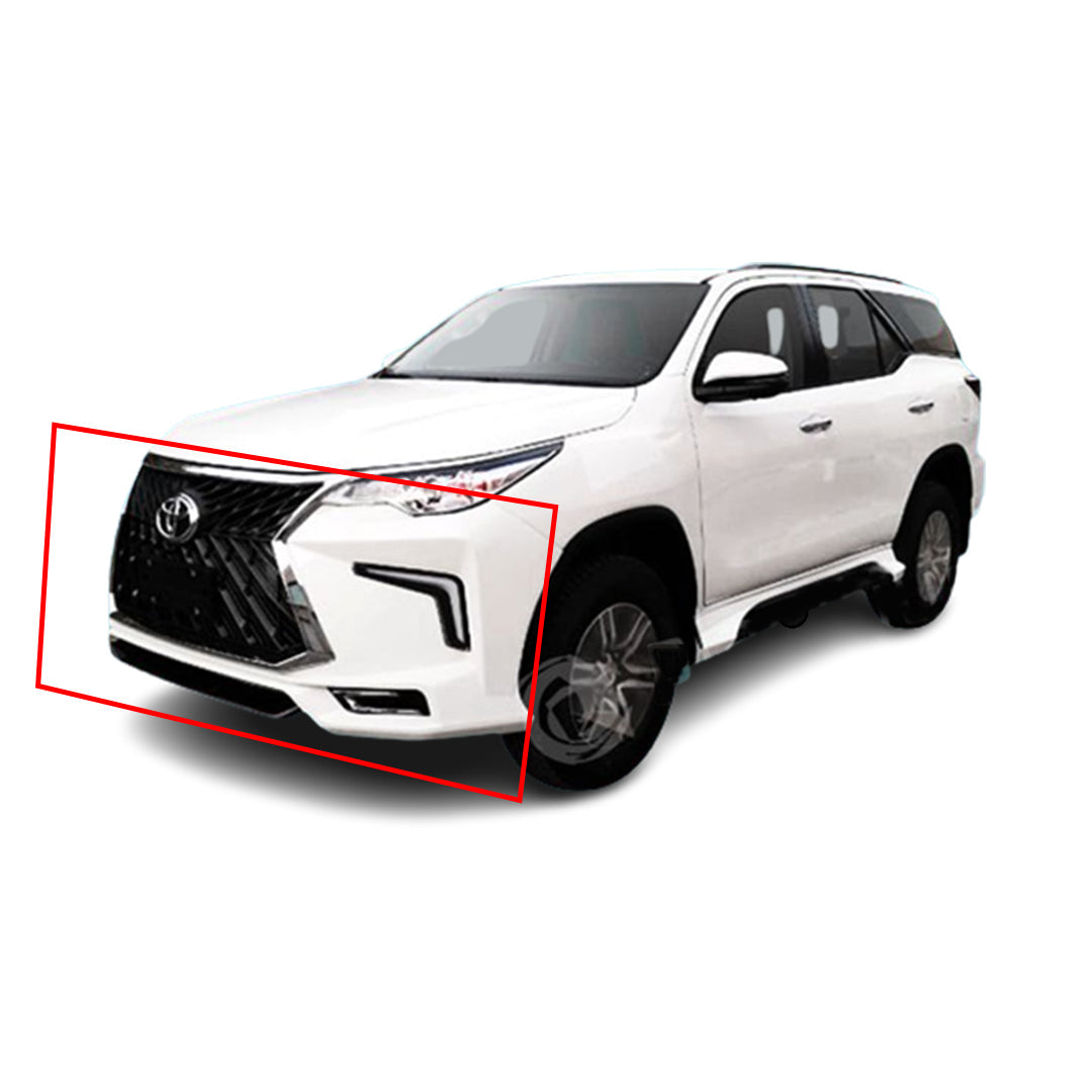 Face Up Lift Lexus Design Toyota Fortuner 2018 Plastic Material Front + Back Sides Without Light With Drl Covers Not Painted 06 Pcs/Set (China)