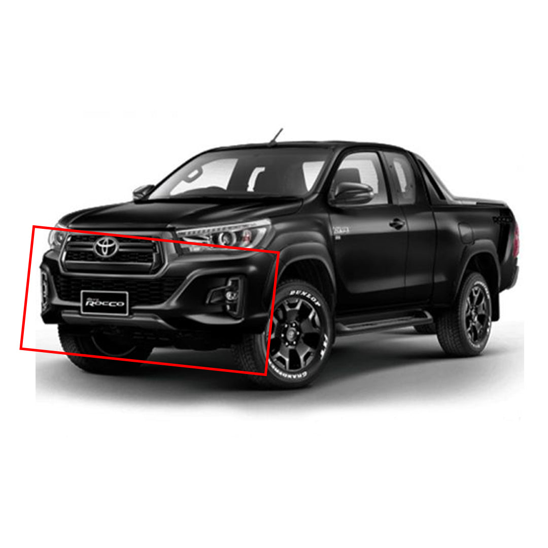 Face Up Lift To Rocco 2018 Oem Design 1234 Toyota Revo 2016-2020 Plastic Material Only Front Side  Without Drl Covers Solid Black Colour 06 Pcs/Set (China)