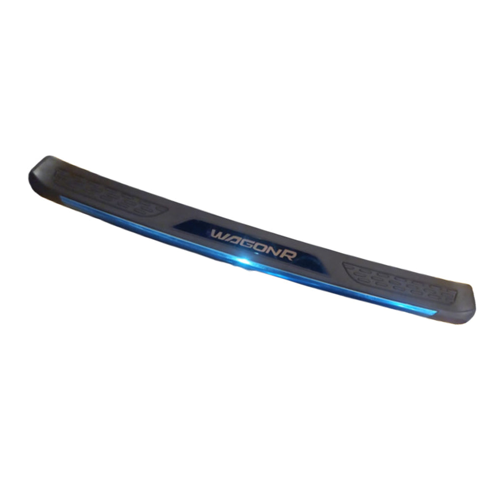 Car Rear Bumper Anti-Scratch Protector/Sill/Patti Plastic Material Tape Type Fitting Suzuki Wagon-R 2018 Outer Side Black/Chrome Wagon-R Logo Without Reflector (China)