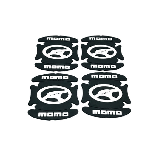 Outer Door Handle Bowl Anti-Scratch Pads Silicone Material  Black Momo Logo Poly Bag Pack  Tape Type Fitting 04 Pcs/Set (China)