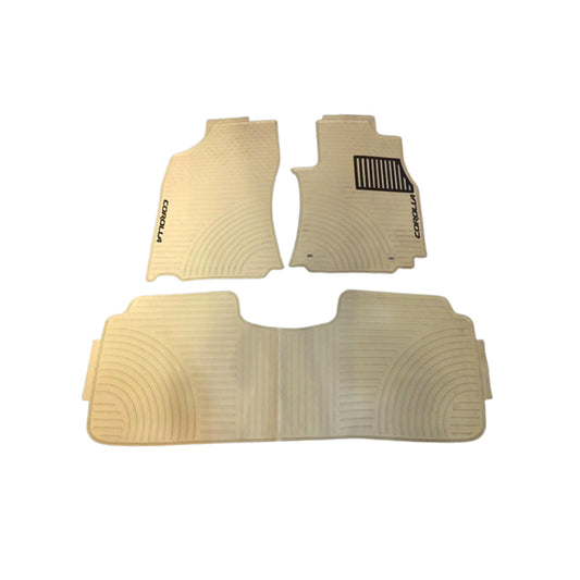 Car Floor Mat Silicone / Latex Material Oem Fitting Toyota Corolla 2018 Beige Corolla Logo  03 Pcs / Set Poly Bag Pack  Mc21 (China)