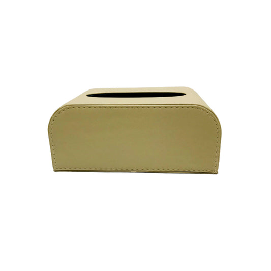 Car Luxury Tissue Box Holder Round Corner Shape Portable Pvc Leather Material  Beige Without Logo Large Size Fy-1756 (China)