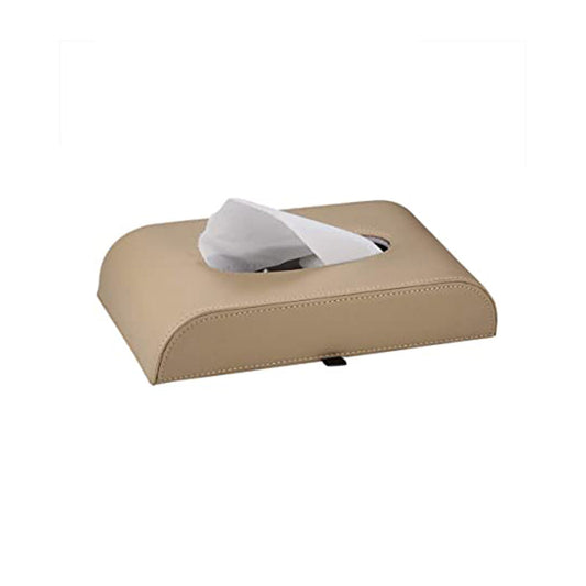 Car Luxury Tissue Box Holder Round Corner Shape Portable Pvc Leather Material  Beige/Brown Honda Logo Medium Size Fy-1771 (China)