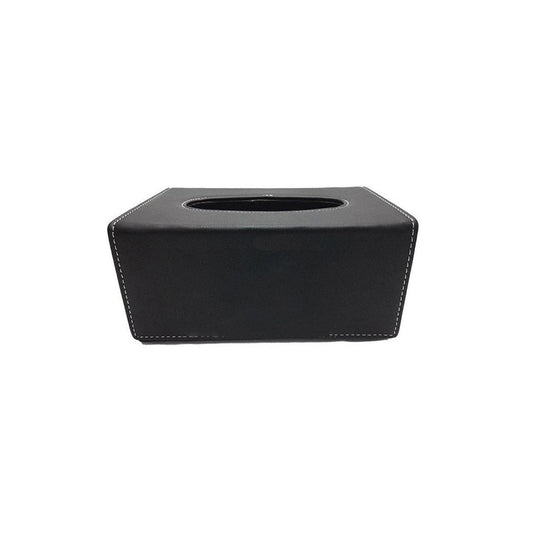 Car Luxury Tissue Box Holder Round Corner Shape Portable Pvc Leather Material  Black Pvc  Toyota Logo Medium Size (China)