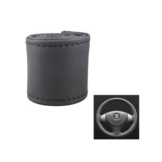 Car Steering Wheel Cover Stitch Type Pvc/Leather Material  Leather Design Grey Universal Fitting Plastic Box Pack