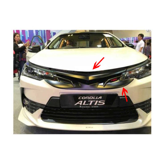 Front Grill Upper/Sports Type Trd Design Toyota Corolla 2018 With Logo 01 Pc/Set  Matt Black (China)