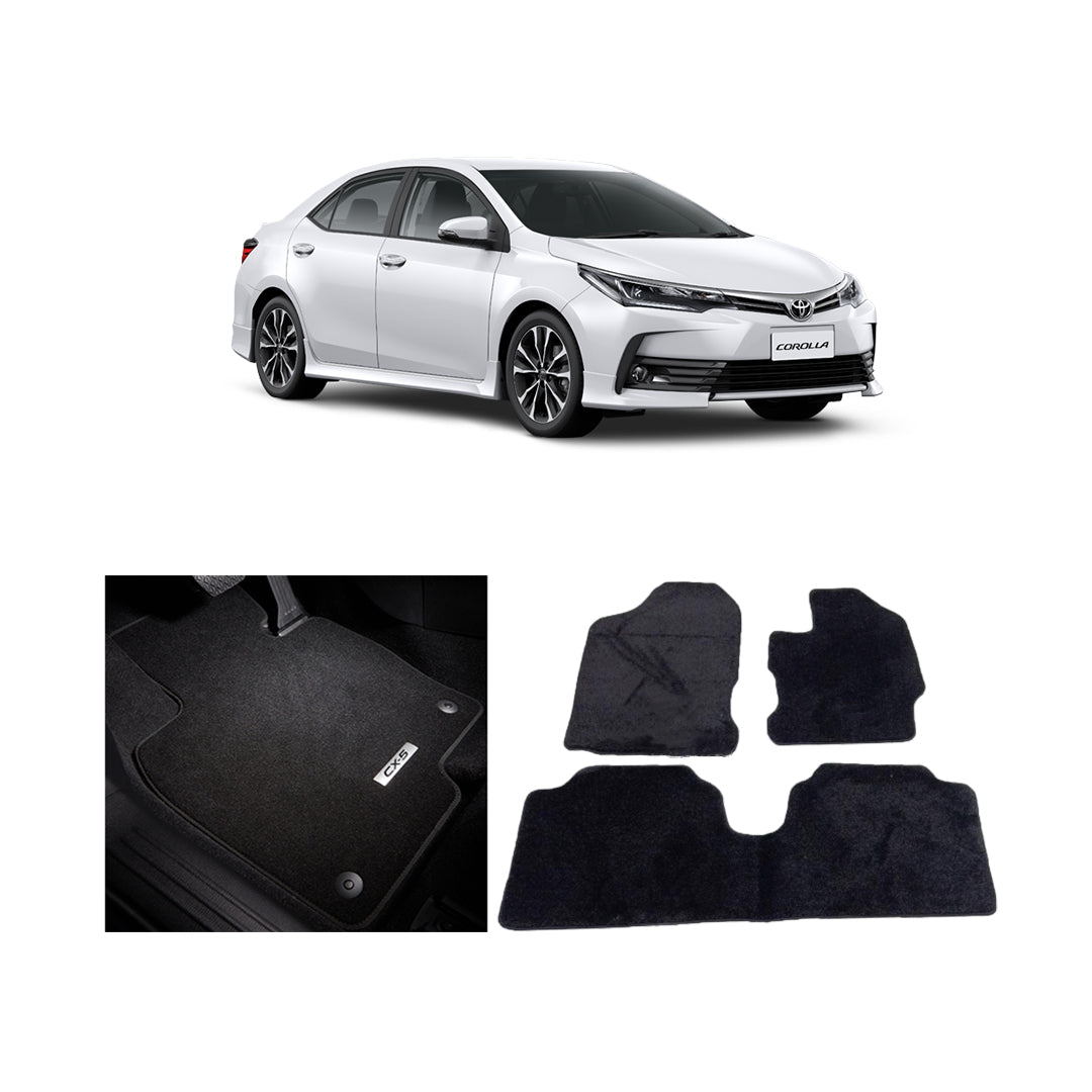 Car Floor Mat Standard Carpet Material Oem Fitting Toyota Corolla 2018 03 Pcs / Set Black Poly Bag Pack
