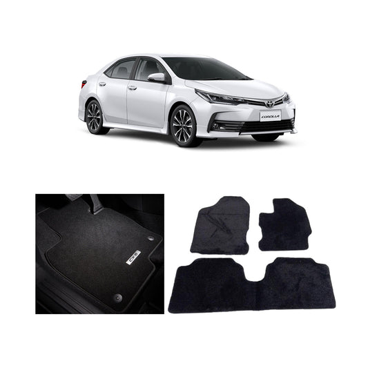 Car Floor Mat Standard Carpet Material  Oem Fitting Toyota Corolla 2018 03 Pcs / Set Black Poly Bag Pack