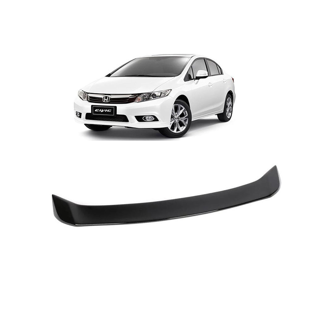 Car Spoiler Trunk Lip Type Honda Civic 2011-2013 Original Design Plastic Material Tape Type Fitting Small Size Solid Black Colour Fy-2690 (China)