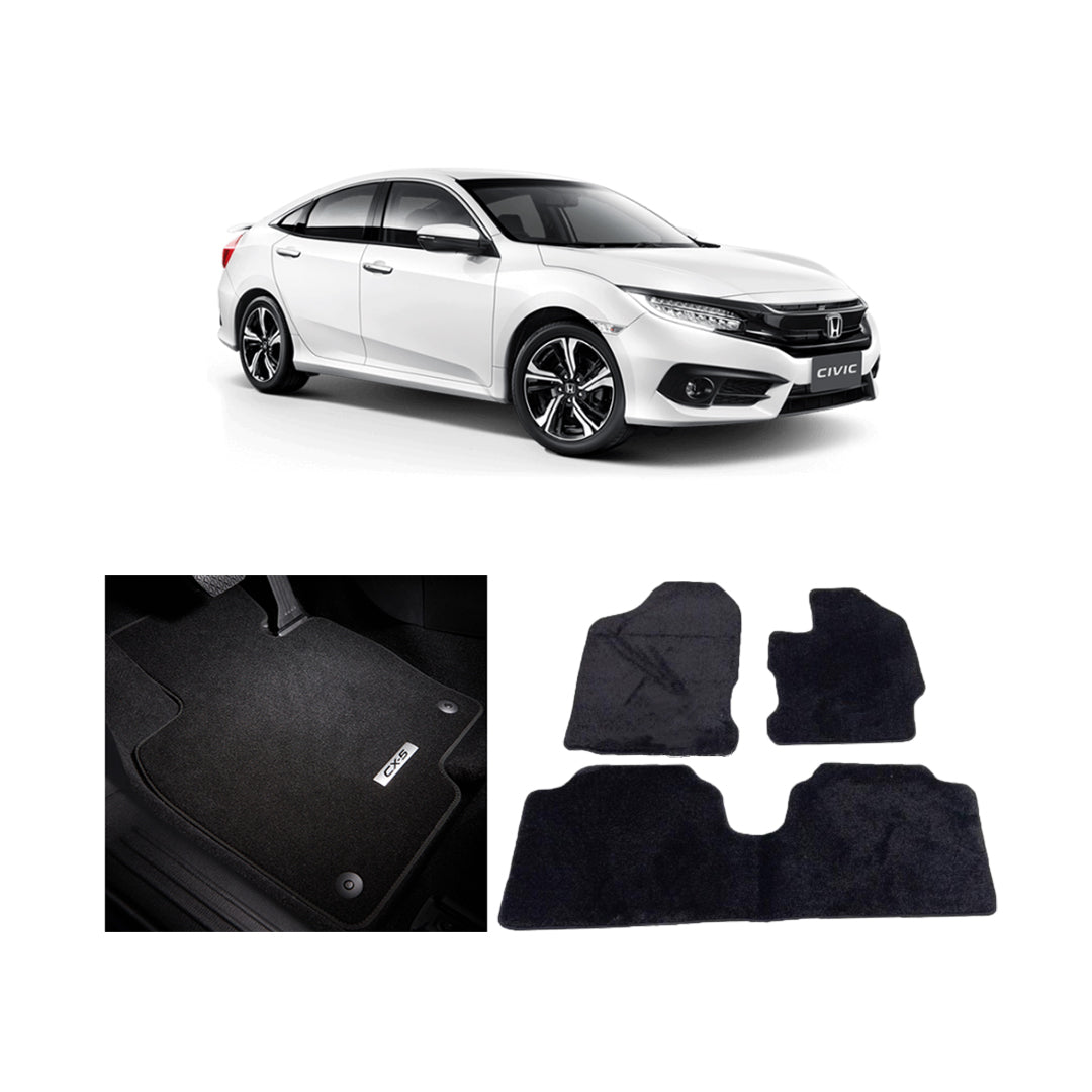 Car Floor Mat Standard Carpet Material Oem Fitting Honda Civic 2018 03 Pcs / Set Beige Poly Bag Pack