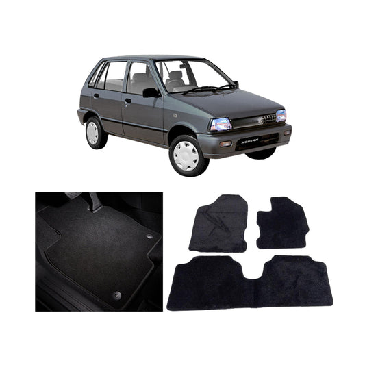 Car Floor Mat Standard Carpet Material  Oem Fitting Suzuki Mehran 03 Pcs / Set Grey Poly Bag Pack