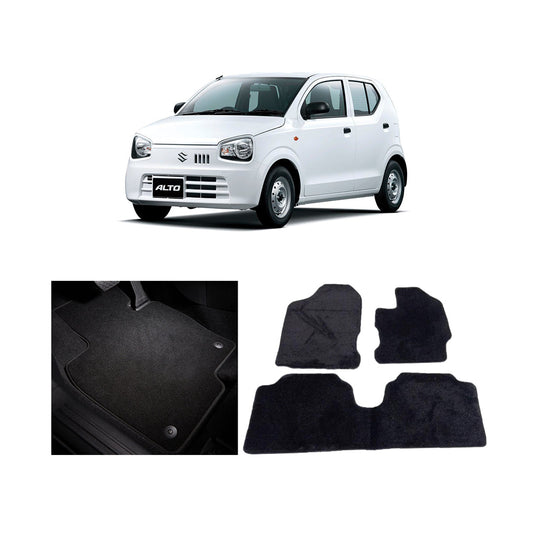 Car Floor Mat Standard Carpet Material  Oem Fitting Suzuki Alto 2020 03 Pcs / Set Black Poly Bag Pack