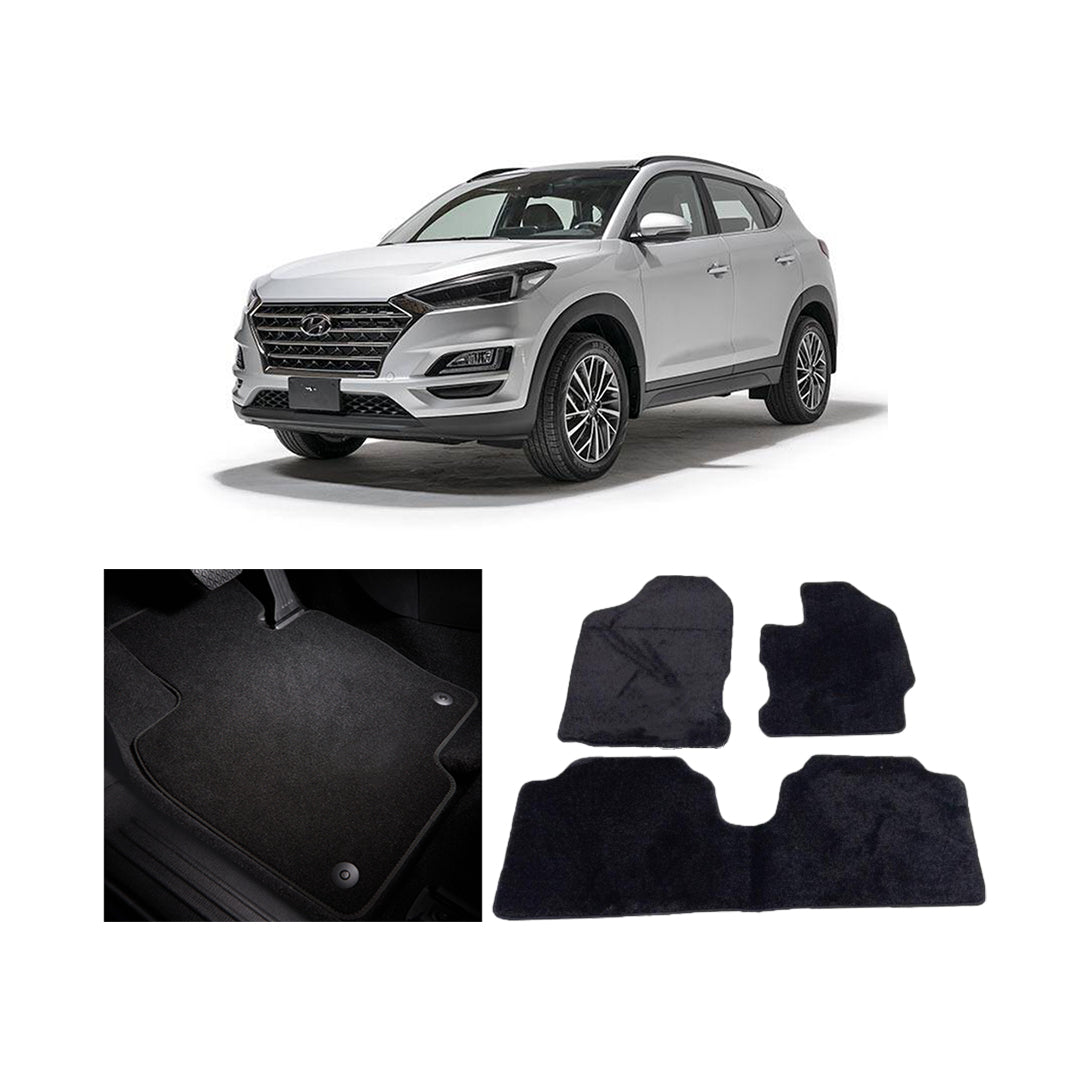 Car Floor Mat Standard Carpet Material Oem Fitting Hyundai Tucson 2021 03 Pcs / Set Black Poly Bag Pack