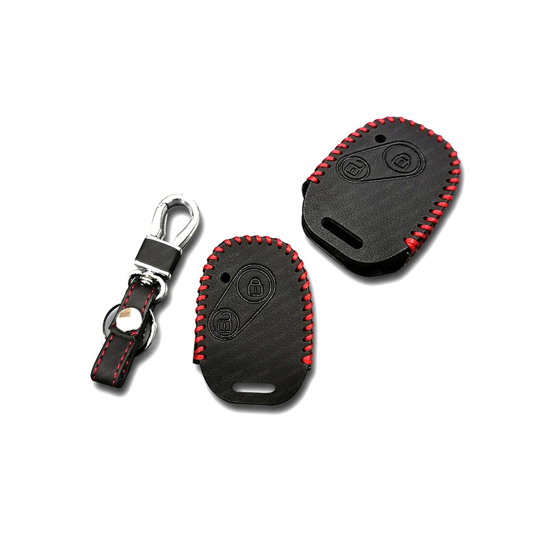 Car Remote Key Cover/Casing Pvc Leather With Metal Hook Type Honda City 2018 Honda Logo Black Poly Bag Pack  (China)