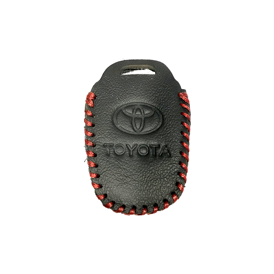 Car Remote Key Cover/Casing Pvc Leather With Metal Hook Type Toyota Corolla 2015 Toyota Logo Black Poly Bag Pack  (China)