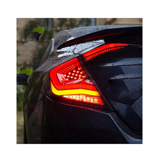 Projector Tail Lamps  Honda Civic 2018 Snake Design Red Lens Rear Left Side Parking + Running Function  (China)