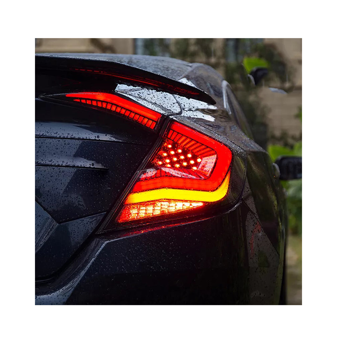 Projector Tail Lamps Honda Civic 2018 Snake Design Red Lens Rear Right Side Parking + Running Function (China)
