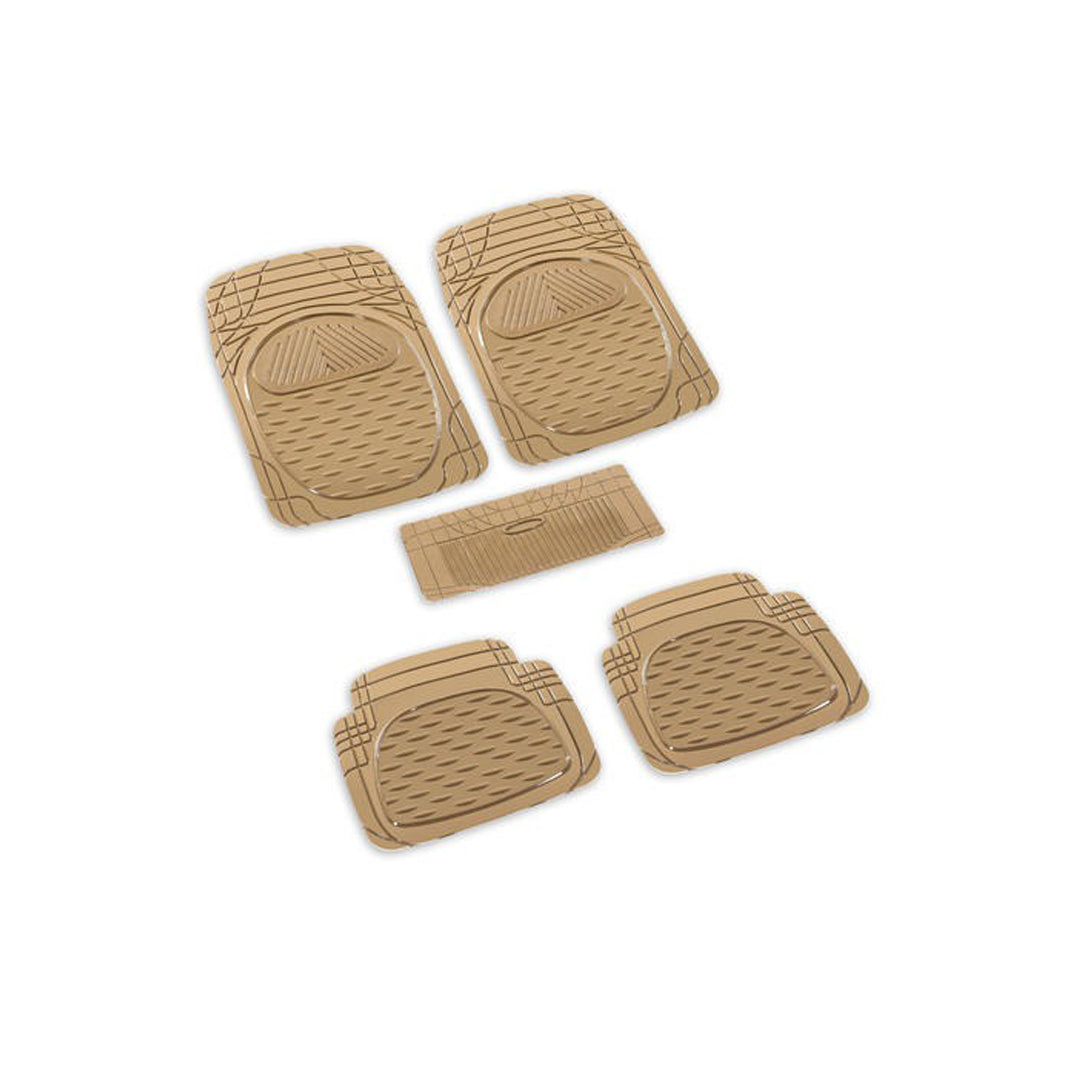 Car Floor Mat Pvc Material Universal Fitting Standard Quality Beige Pvc 05 Pcs/Set Poly Bag Pack Fy-512 (China)
