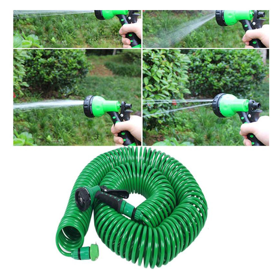 Car Wash Expandable Pipe/Hose With Multi Function Spray Gun 30M Green Colour Box Pack 3X (China)