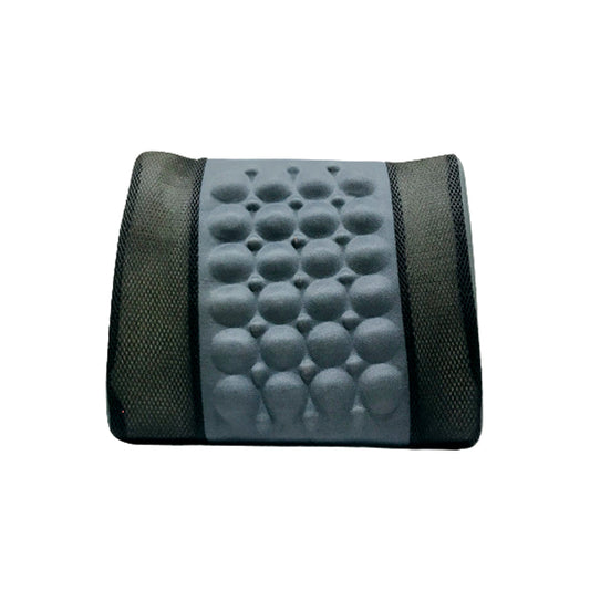 Car Back Rest Cushion Fabric Material   Large Size Grey/Black 01 Pc/Pack Poly Bag Pack  Without Massager