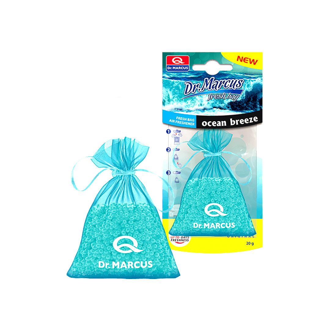 Car Perfume Hanging Bag Dr Marcus  Ocean Breeze  20G Polybag With Insert Card Pack (Eu)