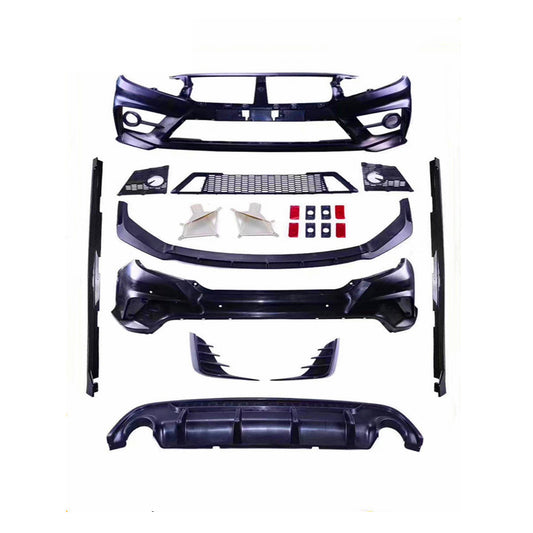 Body Kit Large Front + Side + Back Sides Honda Civic 2016-2021 Fc-450 Design Plastic Material Without Light  04 Pcs/Set Not Painted (China)