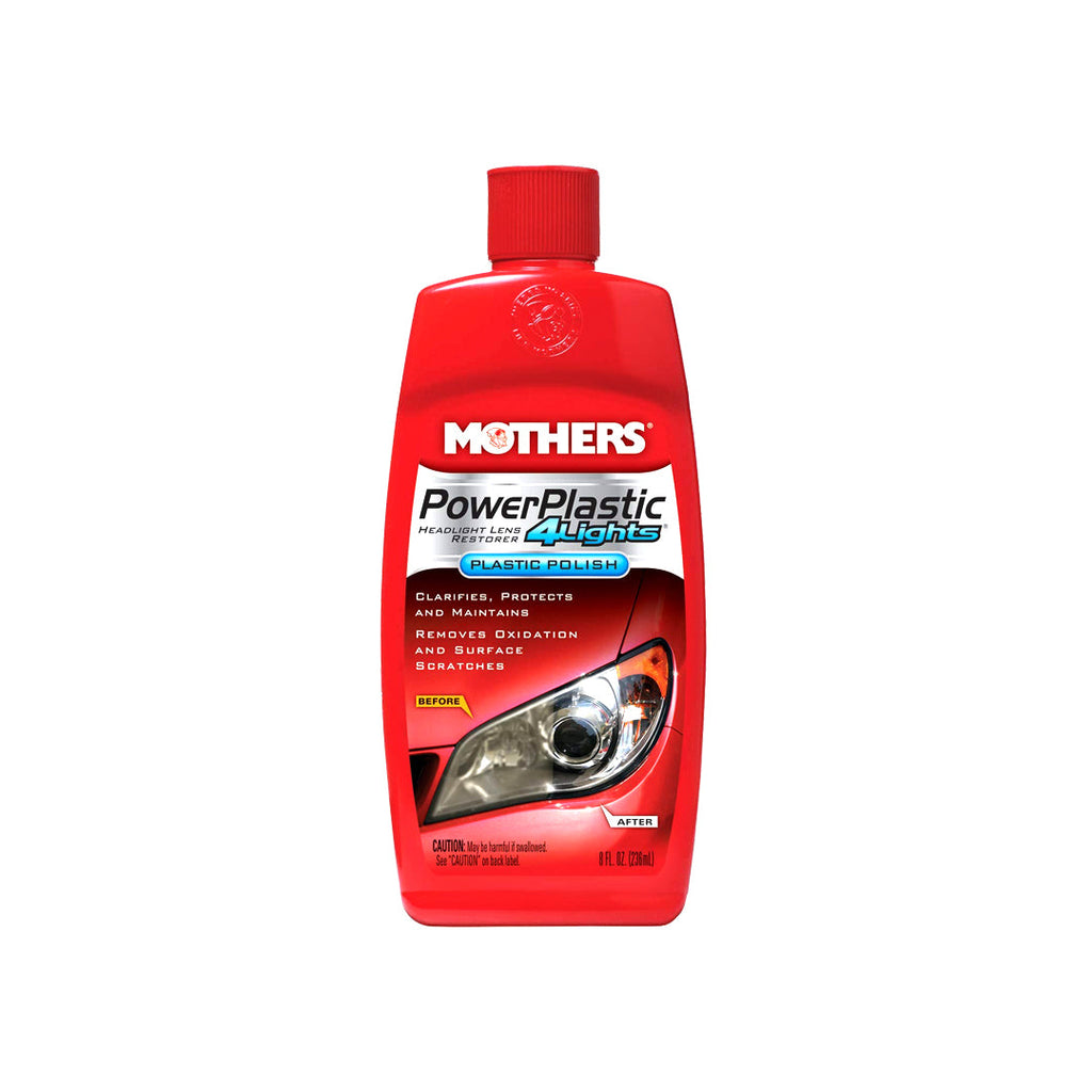 Windshield & Head Lamp Lens Cleaner / Restorer Mothers Plastic Bottle Pack 236Ml Power Plastic4Lights Plastic Polish 08808 (Usa)