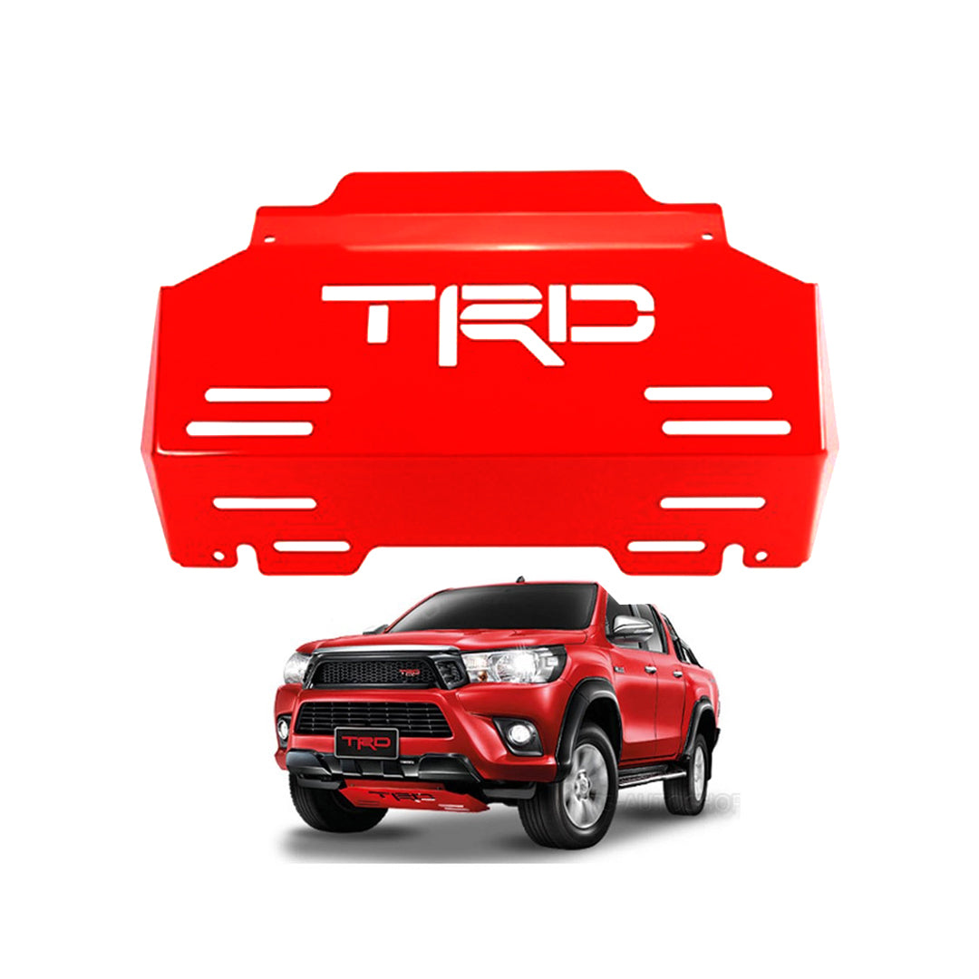 Engine Protection Skid Plate  Metal Material Hamer Design Universal Fitting Red Trd Logo 01 Pc/Set